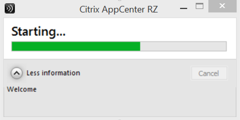 citrix receiver progress bar reappears after login screen