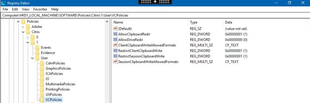 how to enable copy and paste in citrix viewer